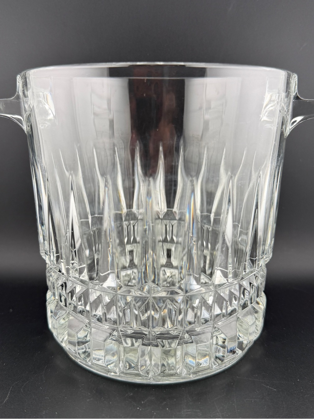 Vintage Ice Bucket Villeneuve Pattern Cristal D’Arques Tab Handles France